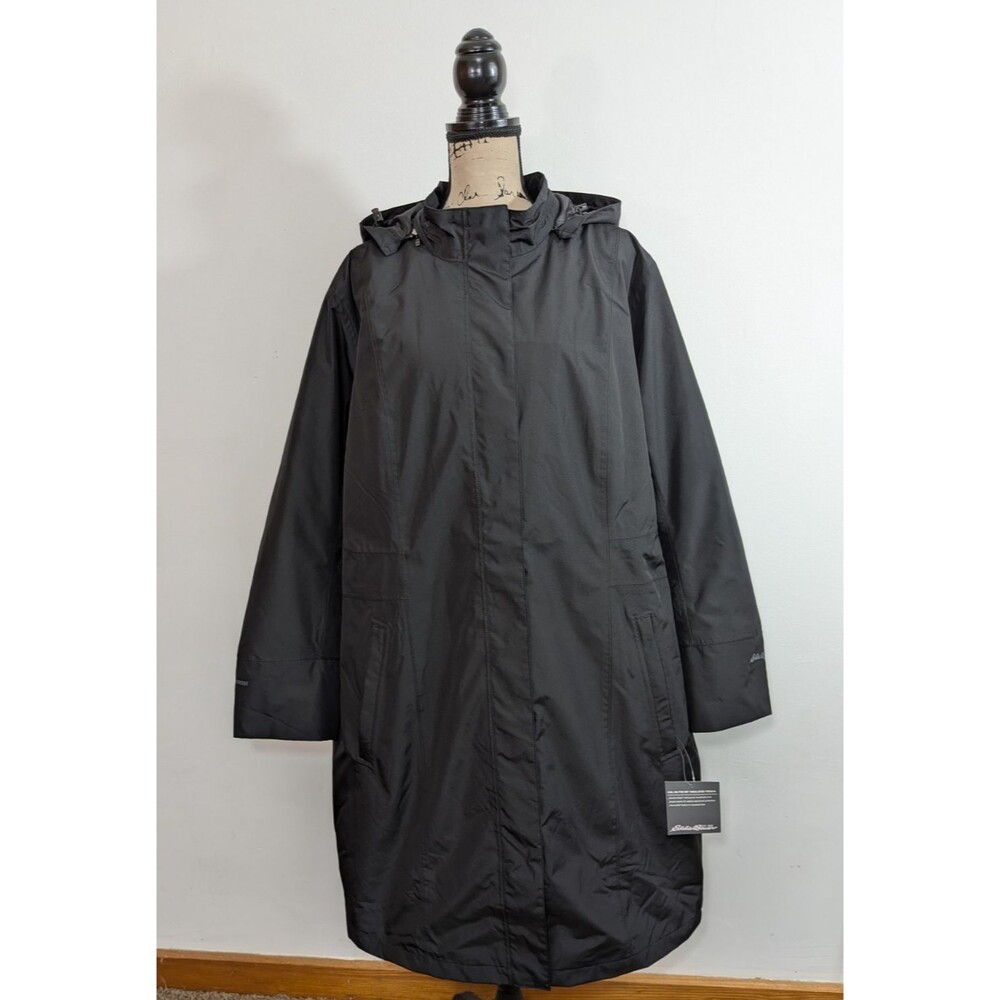 NWT Eddie Bauer Women’s Girl On The Go Insulated Trench Black Waterproof 3X